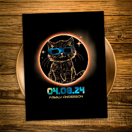 Totale Zonne-Eclipse 2024 Kat Zonne-Eclipse Bril Briefkaart