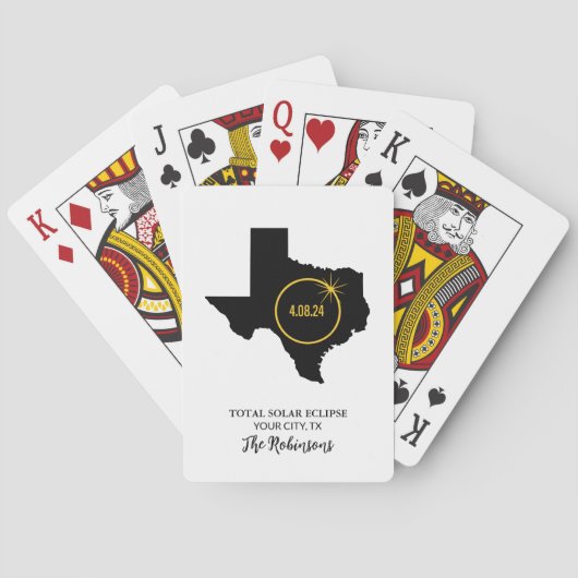 Totale Zonneverduistering 2024 Aangepaste naam, St Pokerkaarten (Achterkant)