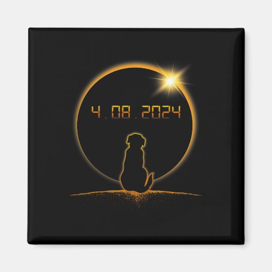 Totale zonneverduistering hond magneet (Voorkant)