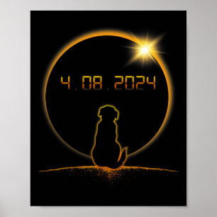 Totale zonneverduistering hond poster