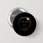 Totale zonneverduistering hond ronde button 5,7 cm (Voorkant /achterkant)
