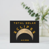 TOTALE ZONNEVERDUISTERING MAAN ZON AARDE BRIEFKAART (Staand voorkant)
