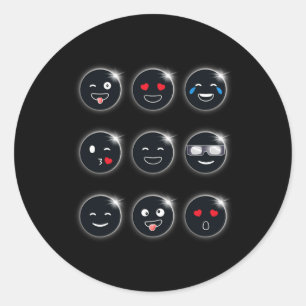 Totale Zonsverduistering 04.08.2024 Gekke Gezichte Ronde Sticker