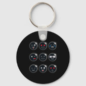 Totale Zonsverduistering 04.08.2024 Gekke Gezichte Sleutelhanger (Voorkant)