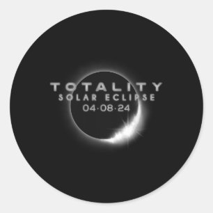Totale zonsverduistering 04.08.2024 Totaal 2 Ronde Sticker