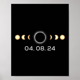 Totale Zonsverduistering 04. 08. 2024 Totaliteitsf Poster