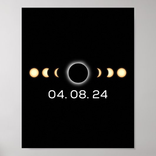 Totale Zonsverduistering 04. 08. 2024 Totaliteitsf Poster (Voorkant)