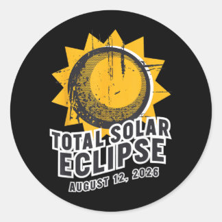 Totale Zonsverduistering 12 Augustus 2026 Astronom Ronde Sticker