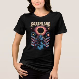 Totale Zonsverduistering 12 augustus 2026 Groenlan Tri-Blend Shirt