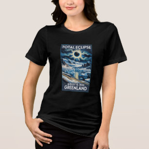 Totale Zonsverduistering 12 augustus 2026 Groenlan Tri-Blend Shirt