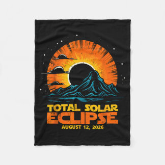 Totale Zonsverduistering 12 augustus 2026 Kunstwer Fleece Deken