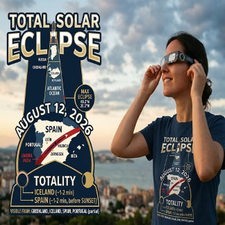 Totale Zonsverduistering 12 augustus 2026 Spanje I T-shirt