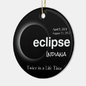 Totale Zonsverduistering 2017 2024 - Indiana Keramisch Ornament (Links)