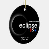Totale Zonsverduistering 2017 2024 Keramisch Ornament (Rechts)