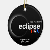 Totale Zonsverduistering 2017 2024 Keramisch Ornament (Links)