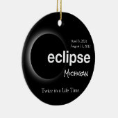 Totale Zonsverduistering 2017 2024 - Michigan Keramisch Ornament (Rechts)