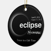Totale Zonsverduistering 2017 2024 - Michigan Keramisch Ornament (Links)