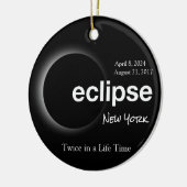 Totale Zonsverduistering 2017 2024 New York Keramisch Ornament (Links)