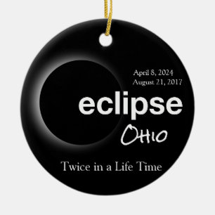 Totale Zonsverduistering 2017 2024 - Ohio Keramisch Ornament