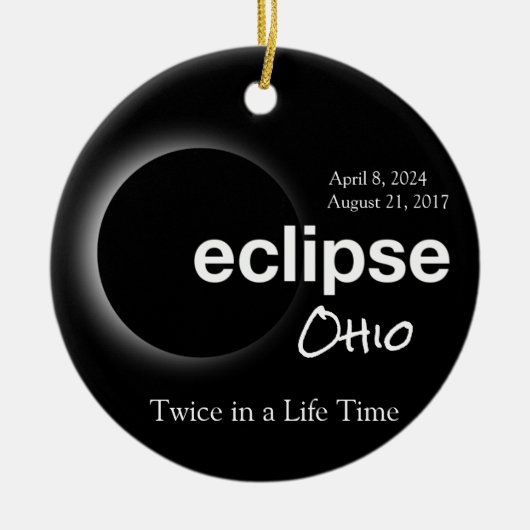 Totale Zonsverduistering 2017 2024 - Ohio Keramisch Ornament (Voorkant)