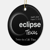 Totale Zonsverduistering 2017 2024 - Texas Keramisch Ornament (Links)