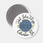 Totale Zonsverduistering 2017 Columbia SC Ronde Ma Magneet (Voorkant / Achterkant)