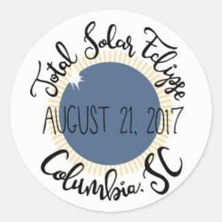 Totale Zonsverduistering 2017 Columbia SC Ronde St Ronde Sticker