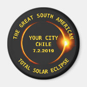 Totale Zonsverduistering 2019 Chili Zuid-Amerika Magneet (Voorkant)