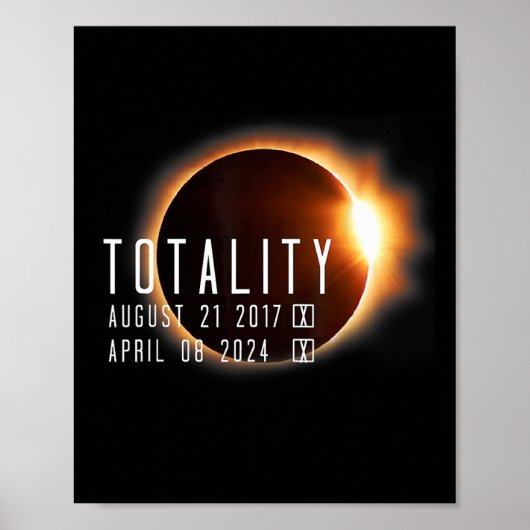 Totale Zonsverduistering 2024 2017 Totaal tweemaal Poster (Voorkant)