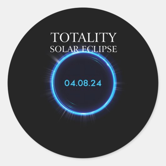 Totale Zonsverduistering 2024 Amerika 040824 Astro Ronde Sticker (Voorkant)