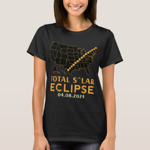 Totale Zonsverduistering 2024 April 8 Mannen Vrouw T-shirt