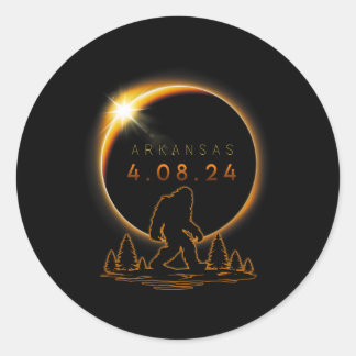 Totale Zonsverduistering 2024 Bigfoot Zonsverduist Ronde Sticker