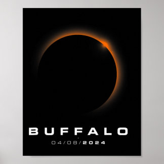 Totale Zonsverduistering 2024 - Buffalo Zonsverdui Poster