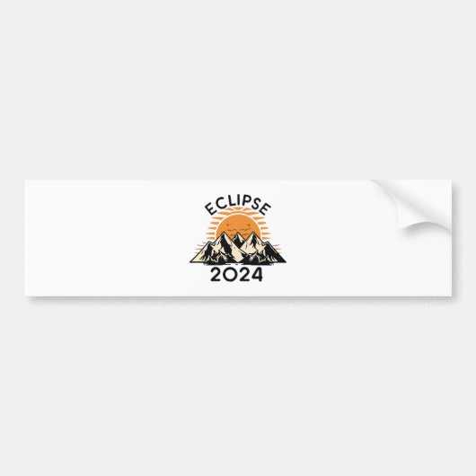 Totale Zonsverduistering 2024 Bumpersticker (Voorkant)