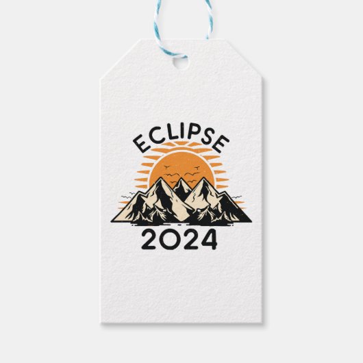 Totale Zonsverduistering 2024 Cadeaulabel (Voorkant)