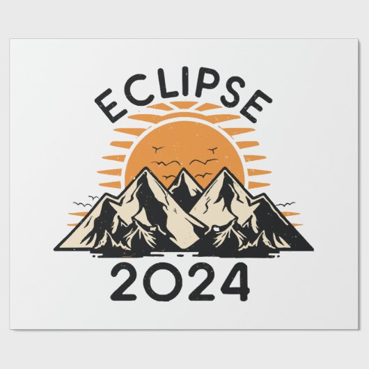 Totale Zonsverduistering 2024 Cadeaupapier (Vlak)