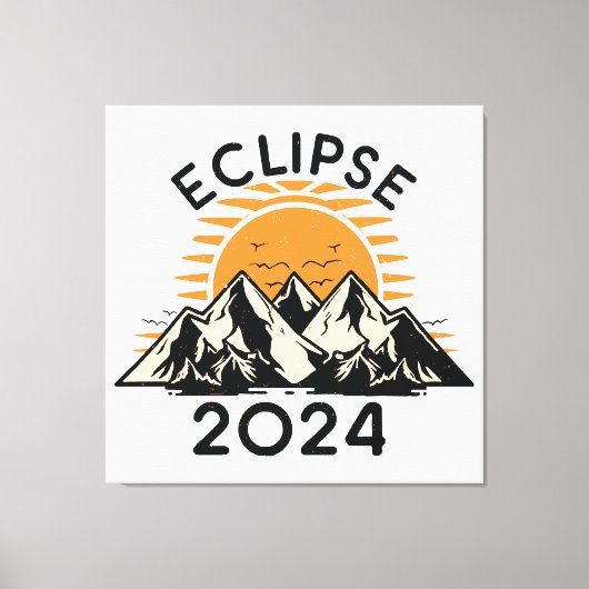 Totale Zonsverduistering 2024 Canvas Afdruk (Voorkant)