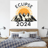 Totale Zonsverduistering 2024 Canvas Afdruk (Insitu (Slaapkamer))