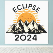 Totale Zonsverduistering 2024 Canvas Afdruk (Insitu (Houten vloer))