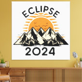 Totale Zonsverduistering 2024 Canvas Afdruk (Insitu (Woonkamer))