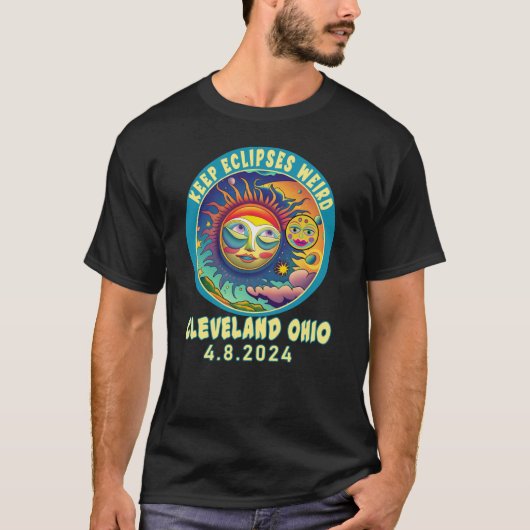 TOTALE ZONSVERDUISTERING 2024 CLEVELAND OH T-SHIRT (Voorkant)