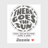 Totale Zonsverduistering 2024 Daar gaat de Zon Sticker (Vel)