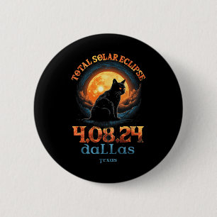 Totale Zonsverduistering 2024 Dallas Texas Ronde Button 5,7 Cm