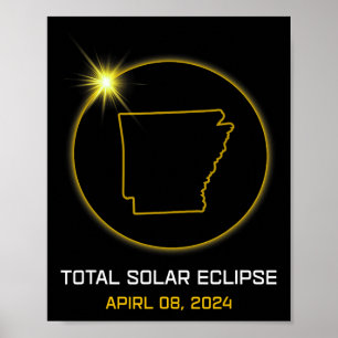 Totale Zonsverduistering 2024 De Arkansas Tour Tot Poster