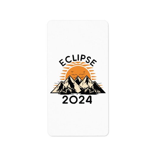 Totale Zonsverduistering 2024 Etiket (Voorkant)
