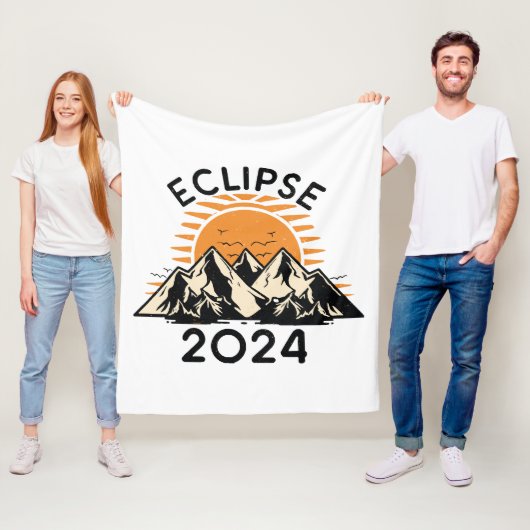 Totale Zonsverduistering 2024 Fleece Deken (In situ)