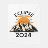 Totale Zonsverduistering 2024 Fleece Deken (Voorkant)