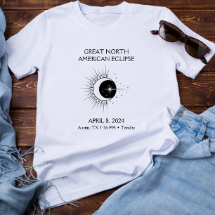 Totale Zonsverduistering 2024 Gepersonaliseerde Lo T-shirt