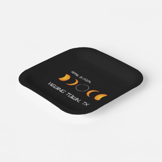 Totale Zonsverduistering 2024 Gepersonaliseerde St Papieren Bordje (Gebogen)