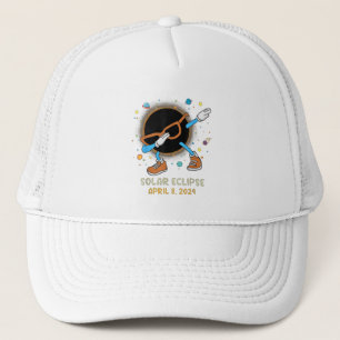 Totale Zonsverduistering 2024 Grappige Dabbing Voo Trucker Pet